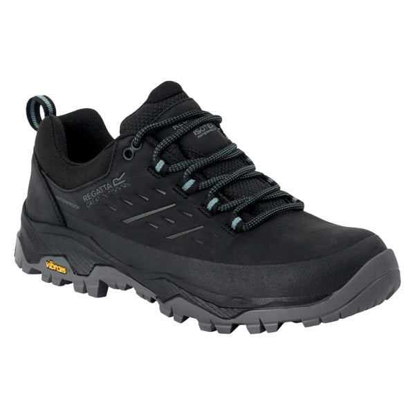 Regatta Womens Blake Low Walking Shoes - Black/Green Haze