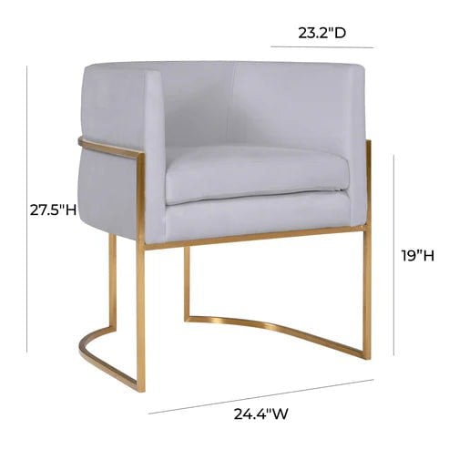 Furniture Edit Giselle Grey Velvet Dining Chair with Gold Leg