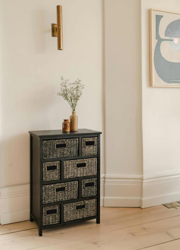 Statement Furniture Tetbury 8 Drawer Storage Unit with Baskets Assembled