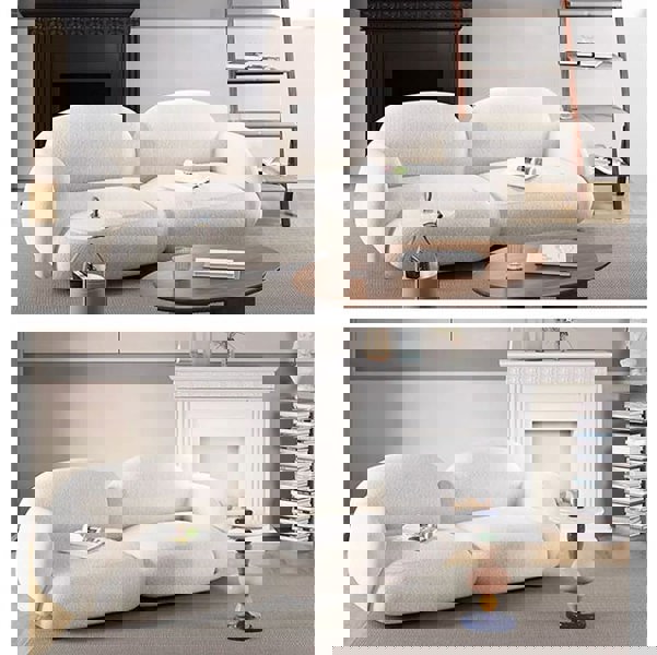 Caden Cloud Two Seater Sofa, White Boucle-Weilai Concept-Weilai Concept