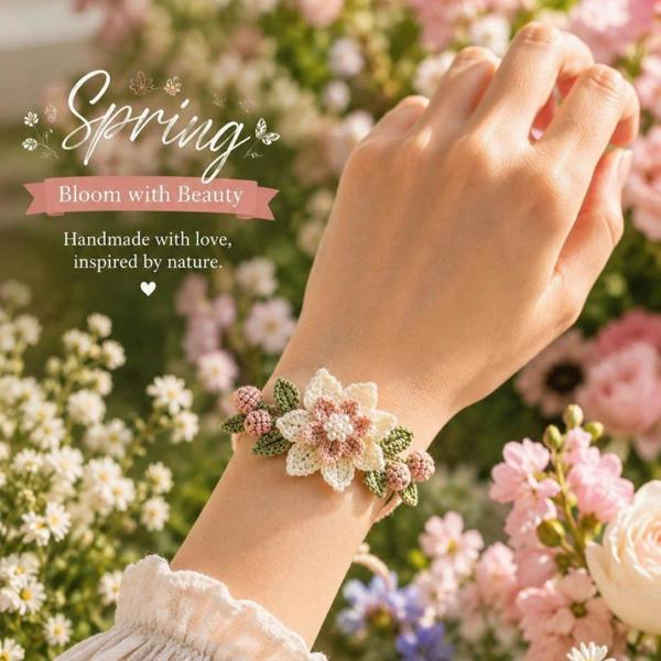 Leaper Natural Botanical-Themed DIY Crochet Bracelet Kit