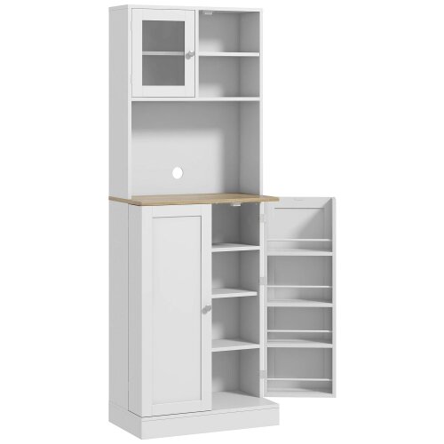 Wyld Haus Tabetti Wooden White 2 Part Kitchen Storage Cabinet