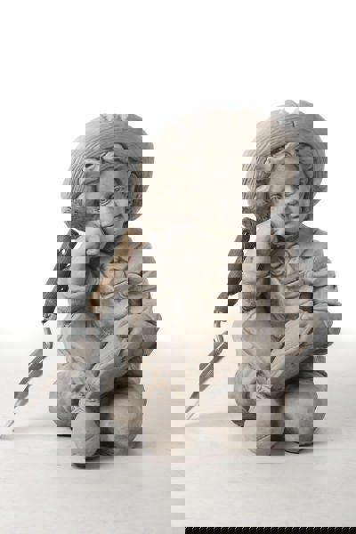 Large Reading Boy and Girl Statues in Sitting pose