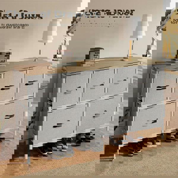 Levede Fabric Chest of Drawers 5 Drawer Dresser Bedside Storage Organizer Unit