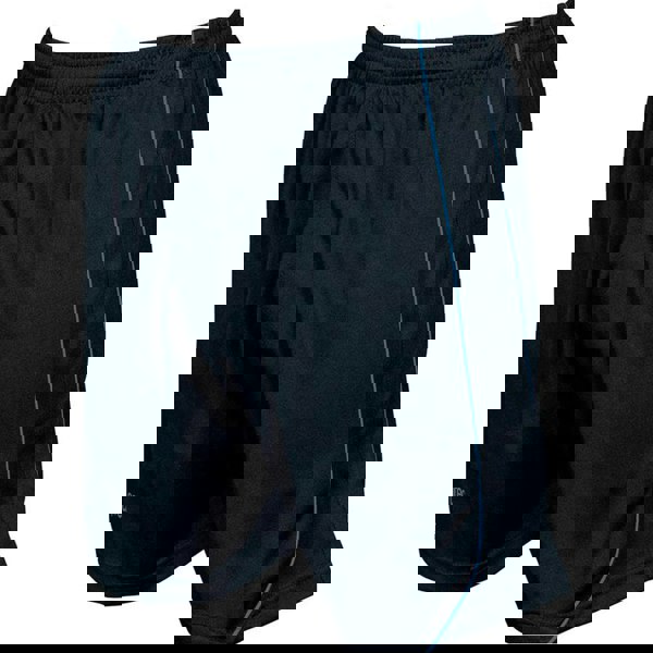 XL ADULT Elastic Waist Football Gym Training Shorts - Plain BLACK/BLUE 42-44"