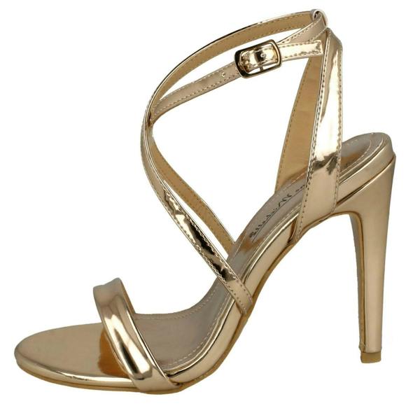 Anne Michelle Ladies Anne Michelle High Heel Metallic Sandals