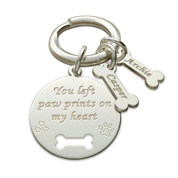 Christopher James of London Sterling Silver Personalised Keyring For Dog Lovers