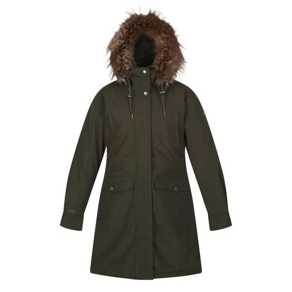 Regatta Womens/Ladies Shiloh Faux Fur Trim Parka - Dark Khaki - 