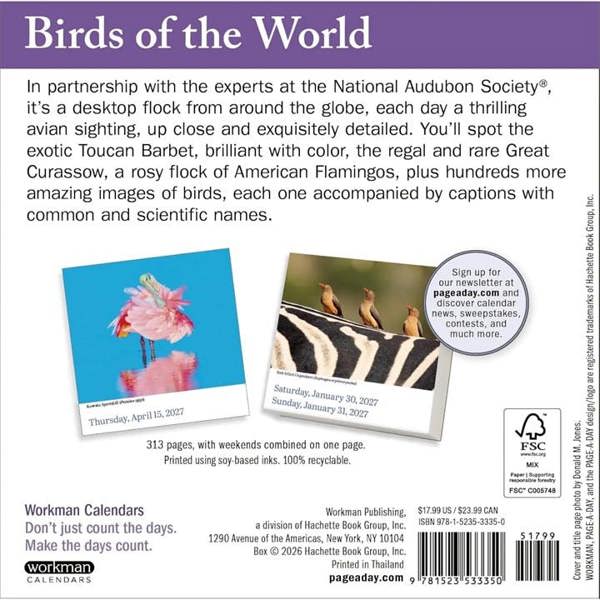 Audubon, Birds Desk Calendar 2027, Desk Calendars, Day To View, Animals, Gift