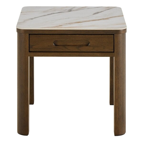 Wyld Haus Cork Warm Wood Square Side Table with Black Frame