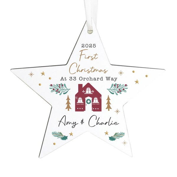 Personalised Memento Company Personalised Home For Christmas Star Ornament