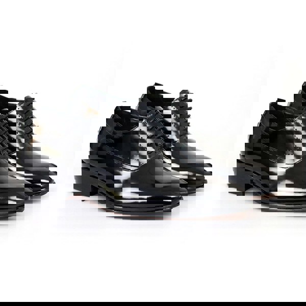 David WeJ Federick Patent Leather Dress Shoe With Cuban Heel - Black