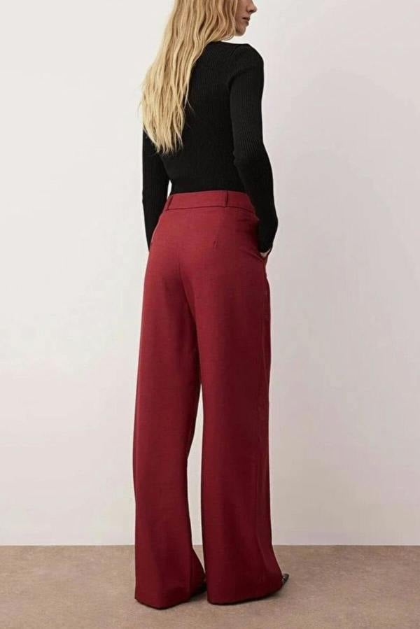 WOVCOR Wide Leg Pleated Trousers