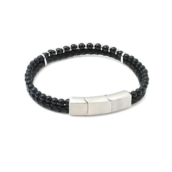 Say It With Black Beaded Bracelet