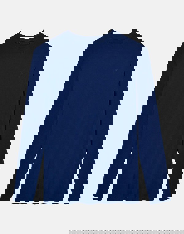 British Boxers Two-pack Men's Bamboo Long Sleeve T-Shirts – Royal Blue & Navy