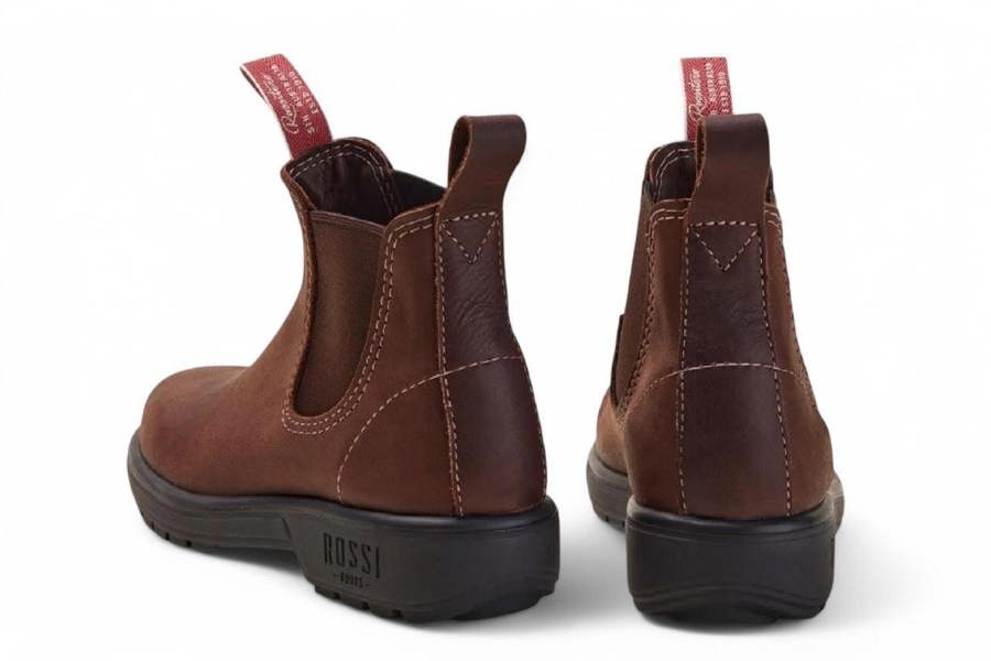 Rossi Boots Rossi 303 Endura Redwood Brown Leather Chelsea Boots