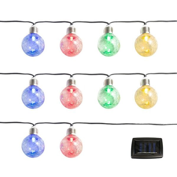 Gardenwize 10-Piece Solar Crackle Ball String Lights – Outdoor LED Garden Lights