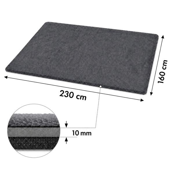 Marlow Rugs Living Room&nbsp; Faux Wool Carpet Rebound Foam Non Slip Washable Grey