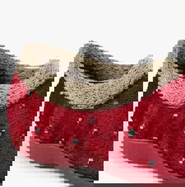 Sleepers SOPHIE Womens Textile Polka Dot Full Slippers Burgundy