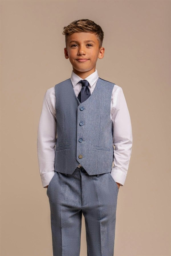 House of Cavani Wells Blue Boys Three Piece Suit