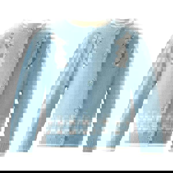 Rachel Riley Blue Gingham Bunny Cardigan