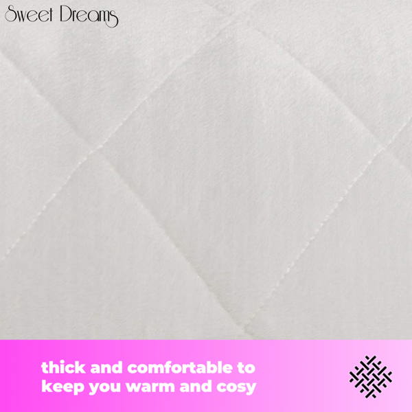 Sweet Dreams Electric Blanket Double Size - Plush Fleece Quilted - 10 Timer & 9 Heat Settings - Overheat Protection