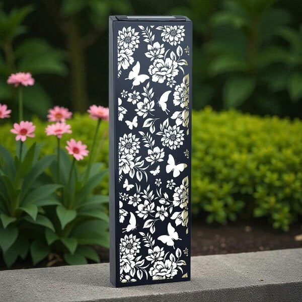 EDH Door Hardware Metal Solar Wall Panel Butterfly – Outdoor LED Garden Light Waterproof Decor