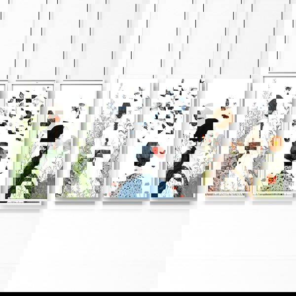 Canvas Pictures For Living Room | Set of 3 Boho Women Wall art Prints