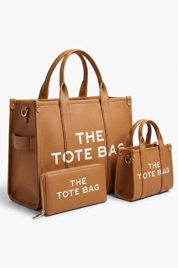 Sophia Tote Bag Set - Brown