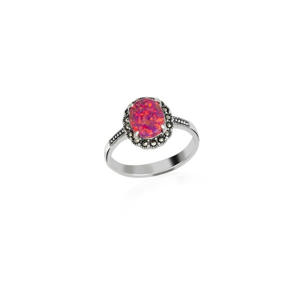 Spero London Red Opal Sterling Silver Ring