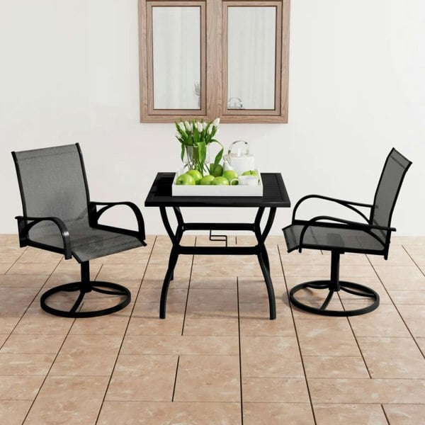 Berkfield 3 Piece Garden Dining Set Textilene and Steel