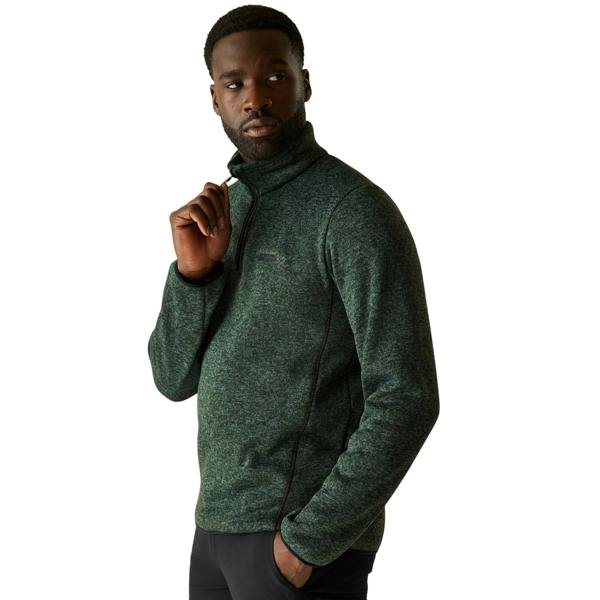 Regatta Mens Newhill Half Zip Fleece Top - Dark Forest Green - 