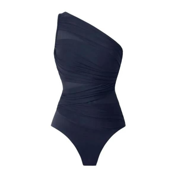 Miraclesuit Network Jena swimsuit in midnight blue with ruched strapless design