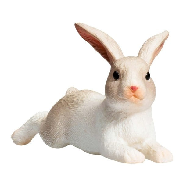 Mojo Fun Rabbit Lying Wildlife Toy Figure 6 cm Length Approx - 387142