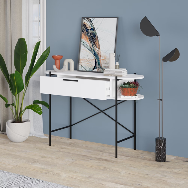 FW Style by invitation Console Hall Table with Metal Frame