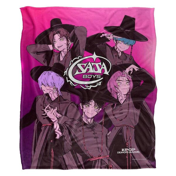 K-Pop Demon Hunters Soft Touch Saja Boys Blanket - Multicoloured