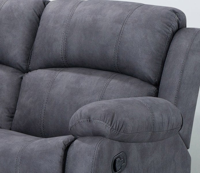 Furnishings For Less Alaska Dark Grey 3 Piece Reclining Sofa Suite