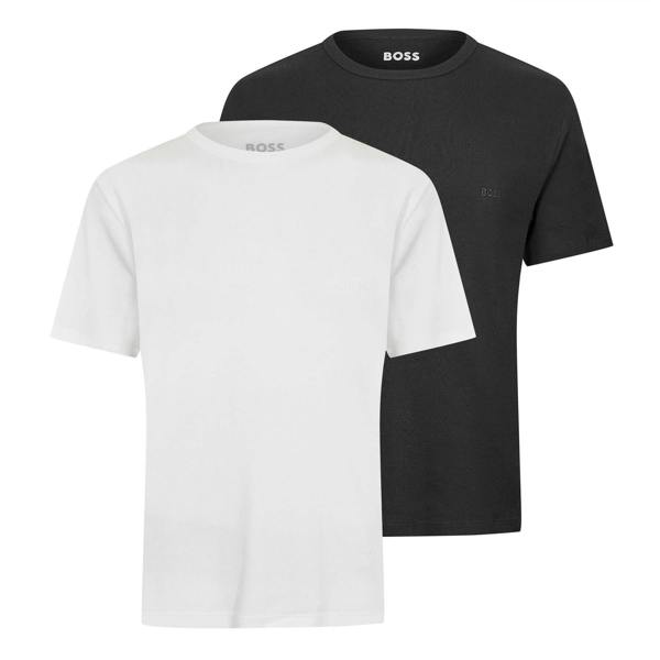 Boss Mens Ribbed T-Shirt (Pack of 2) - White/Black - 