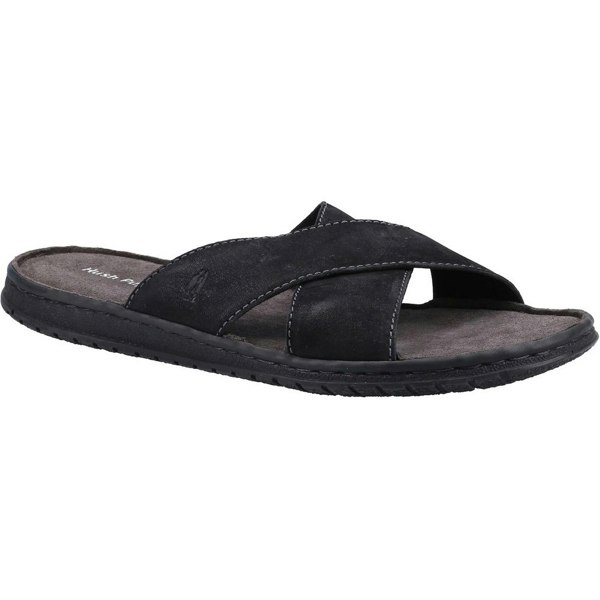 Hush Puppies Mens Nile Crossover Leather Sandals - Black