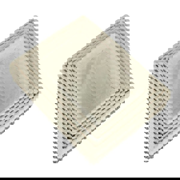 Rectangular Grey Straight-sided White Cotton Line Paper Rope Trays