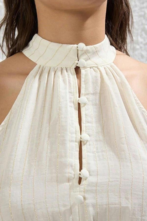 WOVCOR Woven Ruffled Beach Mini Dress