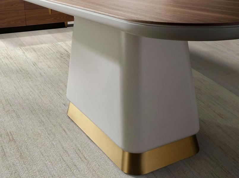 Angel Cerdá Rectangular dining table in walnut and beige wood 1166