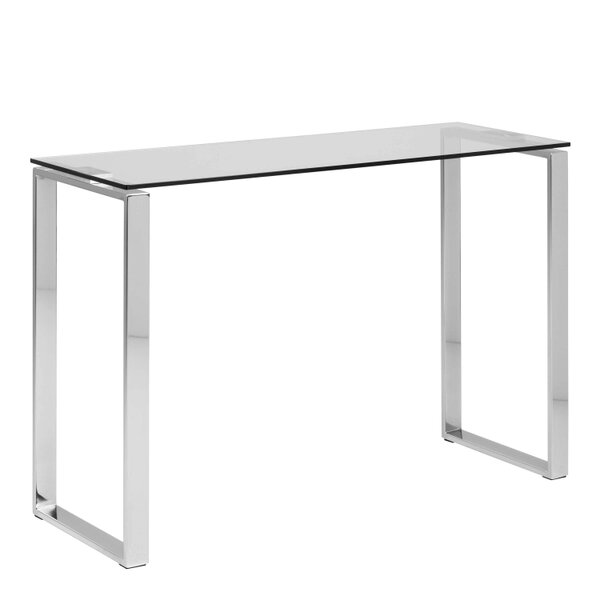 Wyld Haus Frederikssund Glass Top Console Table Silver Legs