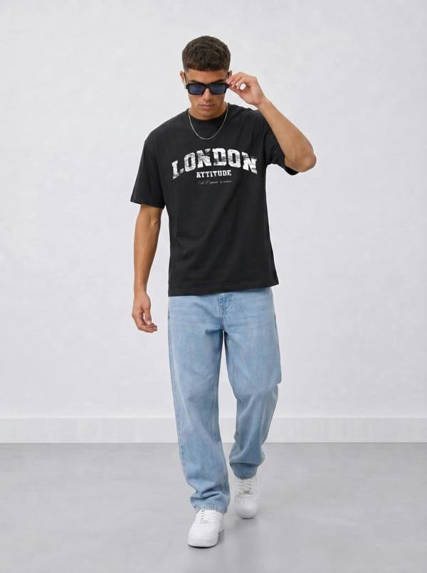 London Attitude Original Creators Premium Organic Cotton T-Shirt with Vintage White Logo