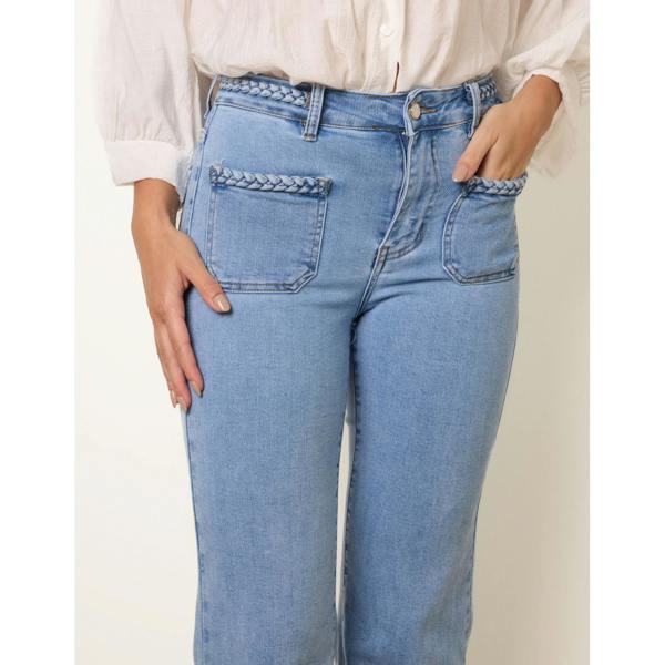 Blue Vanilla Rope Detail Pocket Jeans