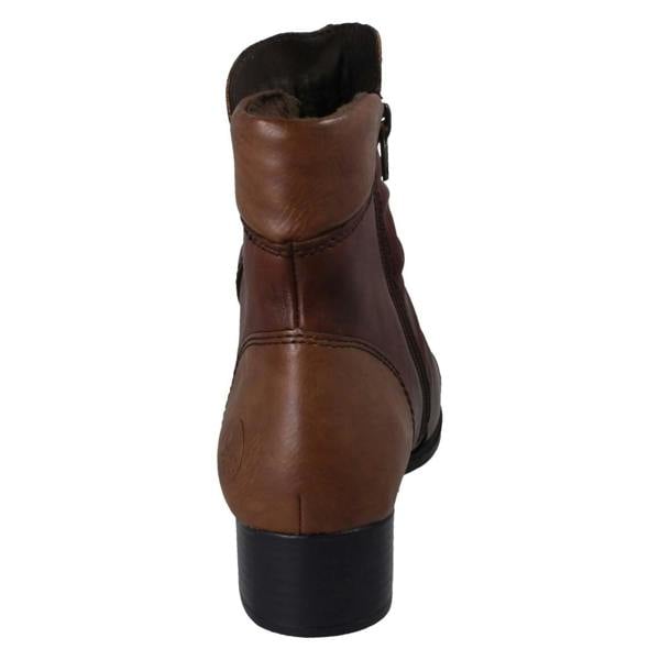 Rieker Ladies Rieker Zip Up Block Heel Ankle Boots 78659