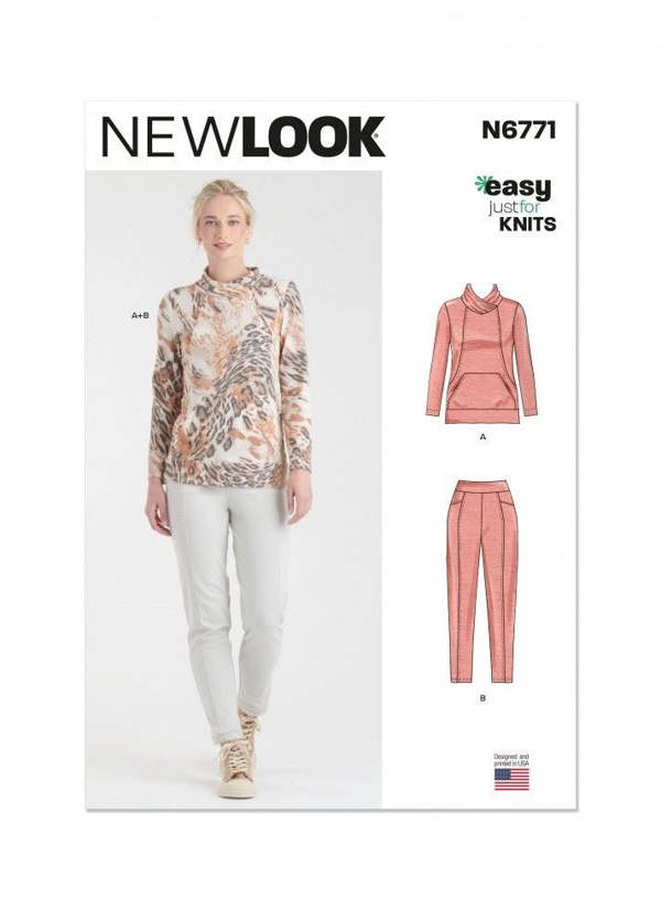 New Look Sewing Pattern 6771, Tops, Sweaters, Trousers for Women, A (XS-S-M-L-XL-XXL) - Easy