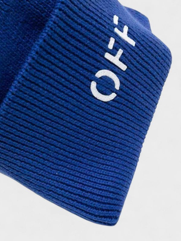 Off - White Stamp Knit Beanie Blue - Supplied FashionOff - White
