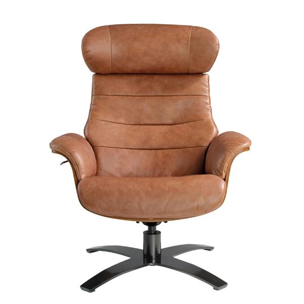 Angel Cerdá Reclining swivel armchair in brown leather 5083