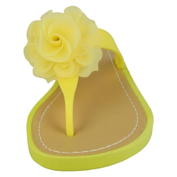 Savannah Ladies Savannah Flat Toepost Rose Trim Sandals